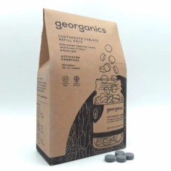 Recharge dentifrice en pastille au CHARBON ACTIF par GEORGANICS - Vue de face