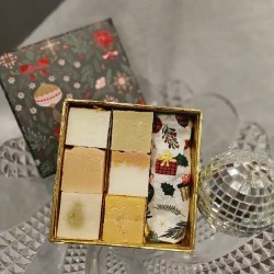Coffret cadeau de savons BULLES D'HIVER - Vue coffret ouvert