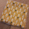 Lingette lavable coton et bambou - Imprimé Plumes Moutarde