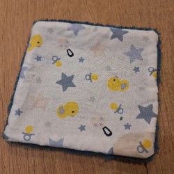 Lingette lavable coton et bambou - Imprimé Motif Bébé