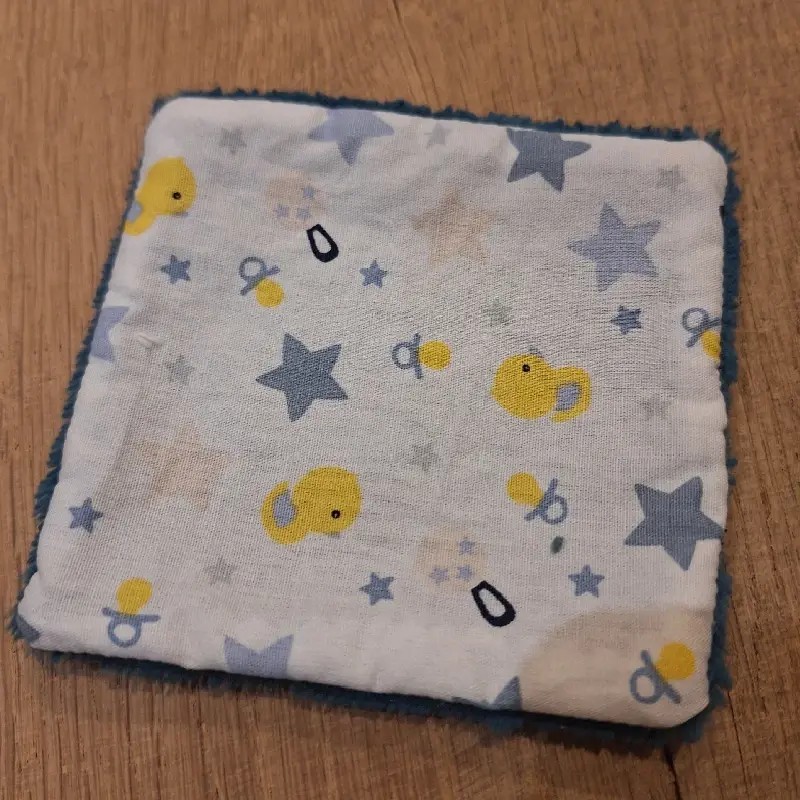 Lingette lavable coton et bambou - Imprimé Motif Bébé