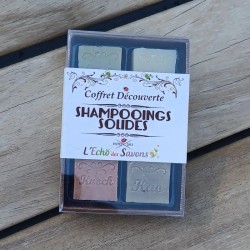 Coffret découverte LES SHAMPOINGS SOLIDES - Coffret fermé avec fiche explicative du contenu