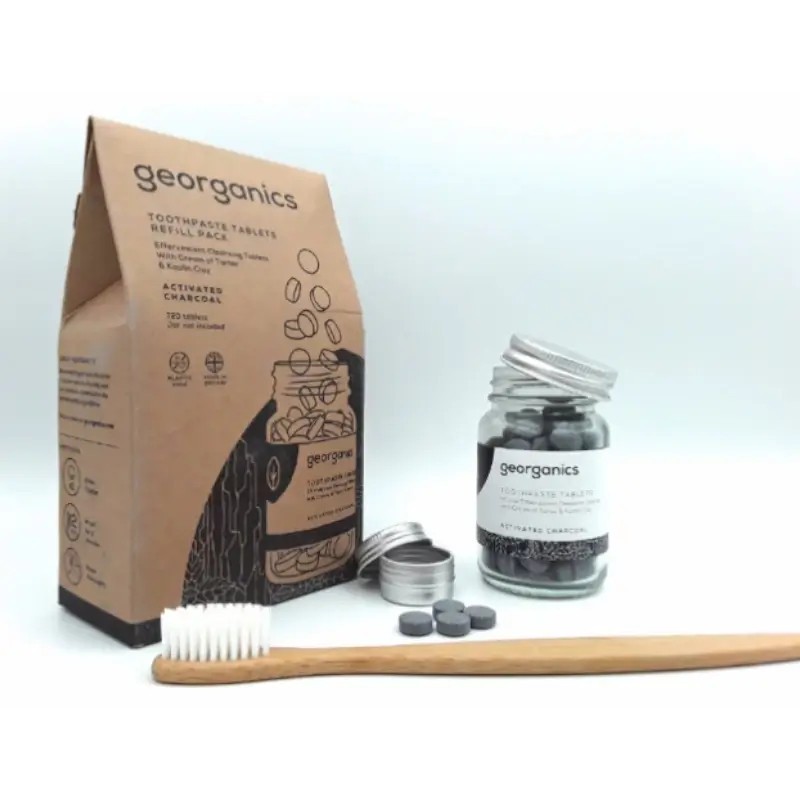 Recharge dentifrice en pastille au CHARBON ACTIF par GEORGANICS Recharge dentifrice en pastille au CHARBON ACTIF par GEORGANICS