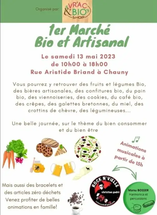 Affiche du Marché Bio et Artisanal Chauny 2023