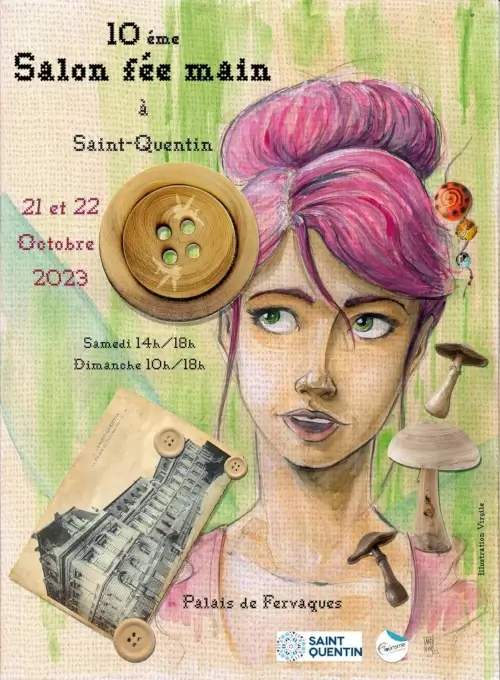 Affiche du 10e Salon Fée Main au Palais de Fervaques de Saint-Quentin (02)