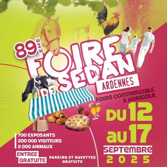 Affiche de la 89e foire de Sedan du 12 au 17 septembre 2025
