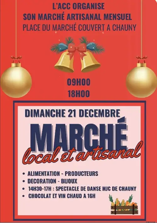Affiche du Marché local et artisanal spécial Noël de Chauny