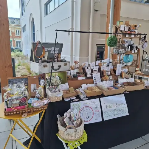 Stand de l'Echo des Savons de Juin 2025 sur la Place du Marché couvert de Chauny