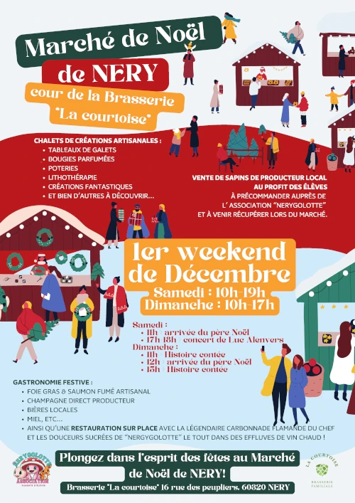 Programme du Marché de Noël de Néry chez La Courtoise