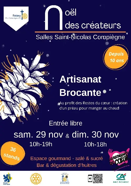 Affiche du Noël des Créateurs organisé pour la Rotary de Compiègne