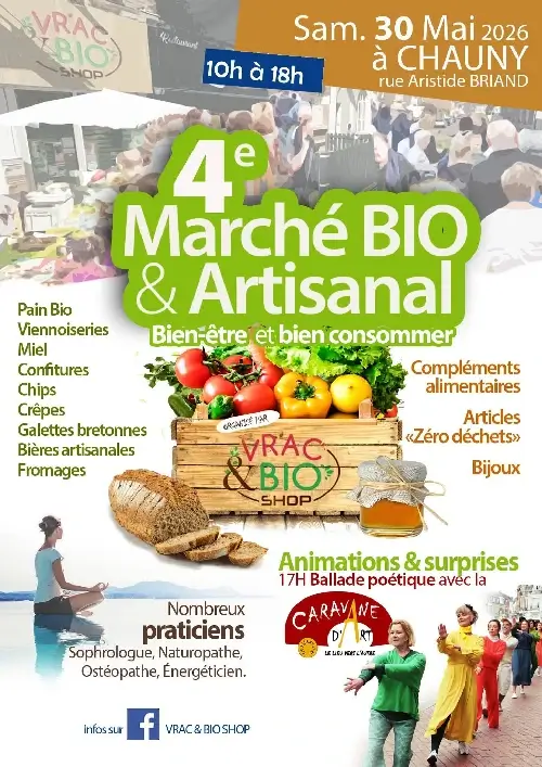 Affiche du 4e Marché Bio et Local de Vrac & Bio Chauny